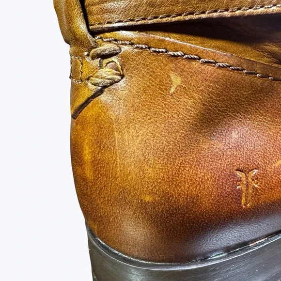 Frye Melissa Seam Boots distressed caramel color - Picture 7 of 15